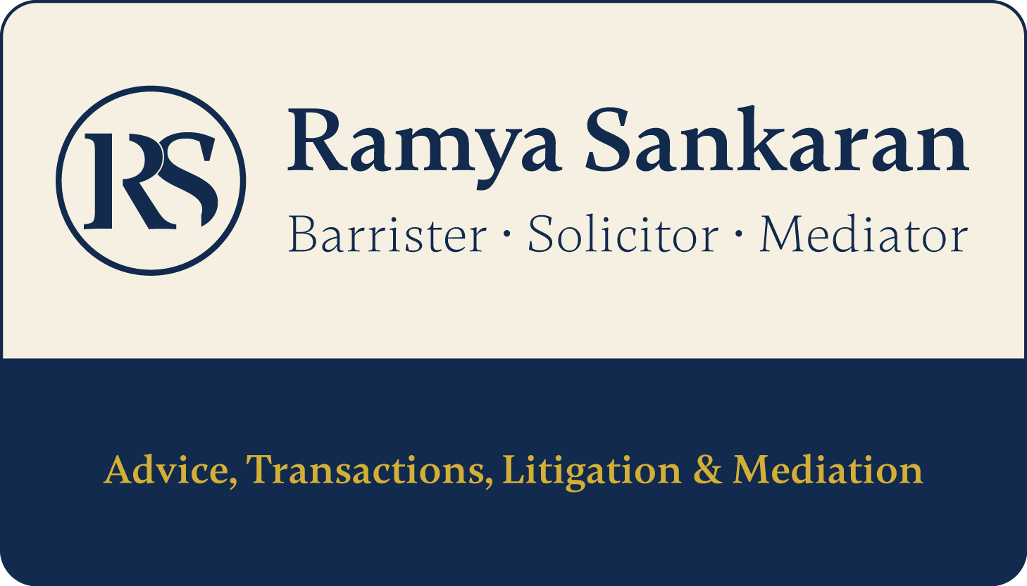 Ramya sankaran Business card front side